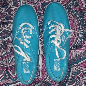 Vans size 6.5 teal blue & also have a red pair